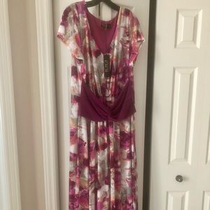IGIGI pink floral skirt long dress Size 18/20